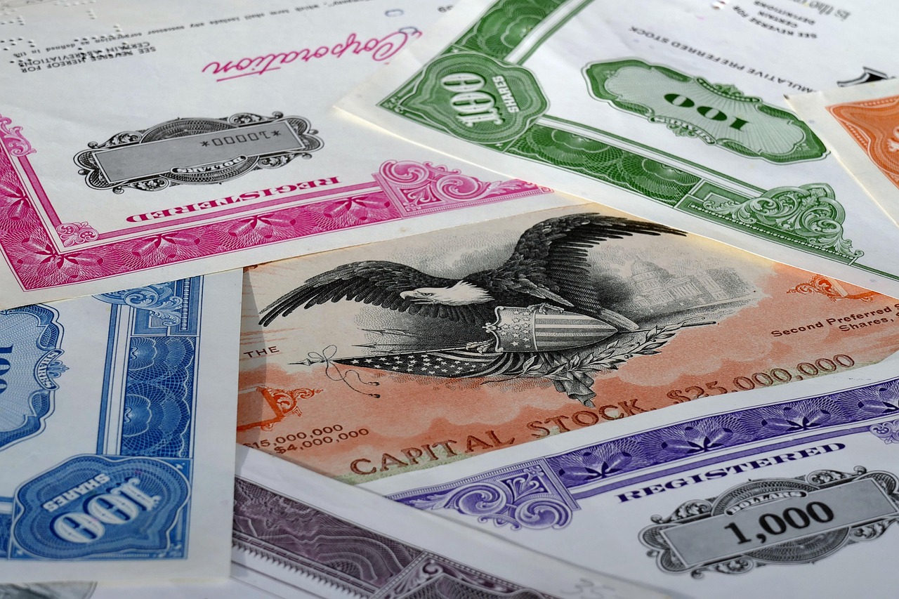 Old company share certificates