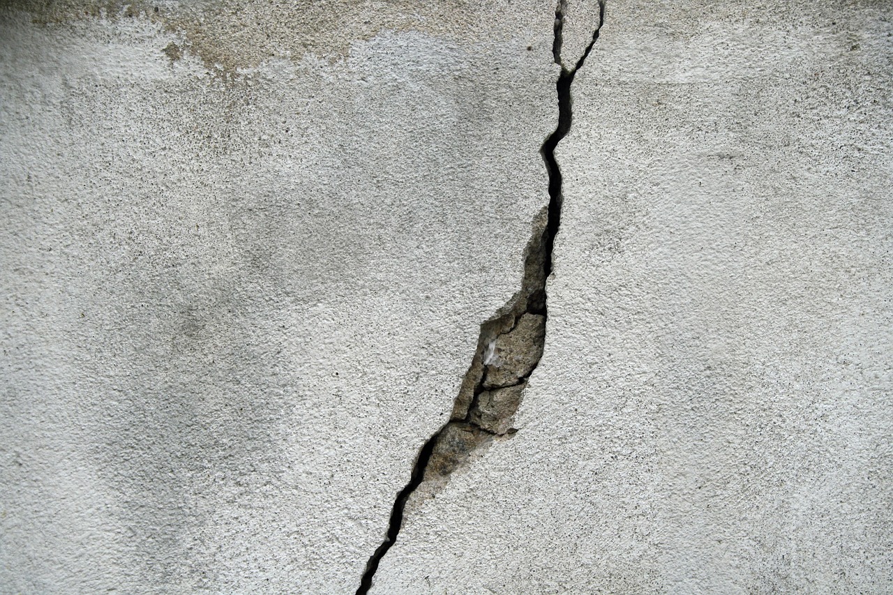 Crack in a rendered wall